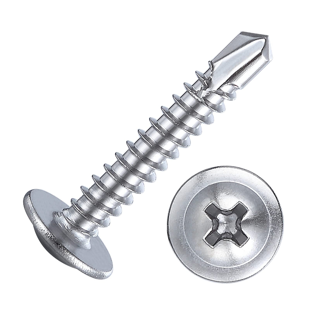 Wensilon(30 Boxes, 300pcs per Box)#8×3/4" for Sheet Metal Self-Tapping Screws 410 Stainless Steel Truss Head High-Strength Quick Tapping Screws