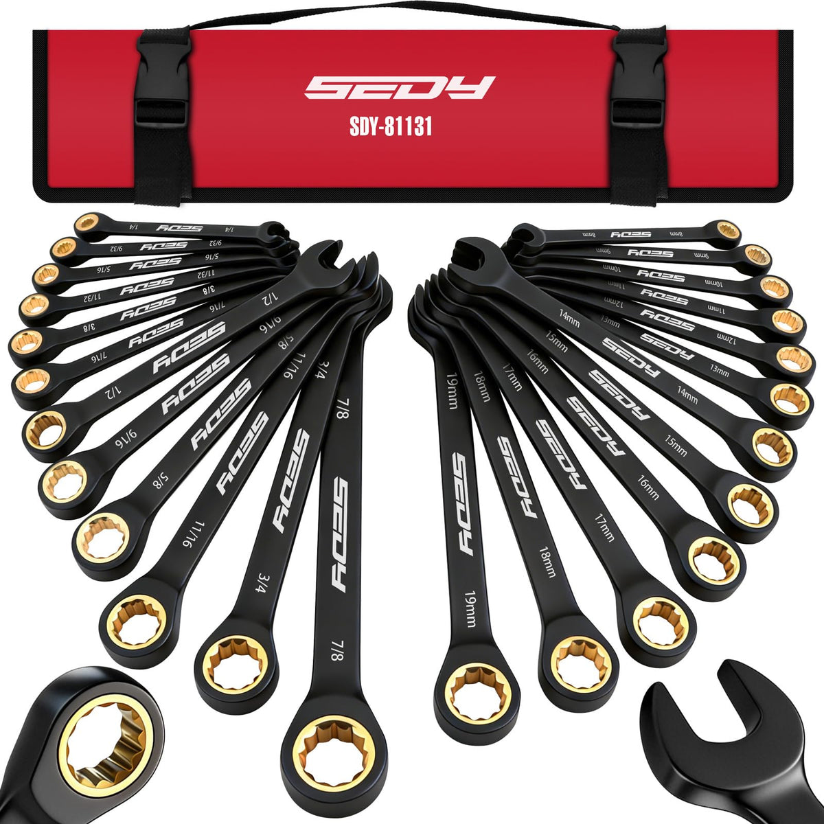 SAE & Metric Combination Wrench Set for Repairs