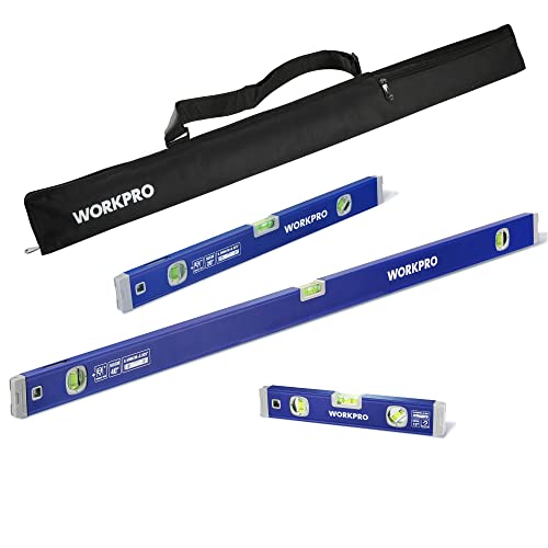 3-Piece Aluminum Spirit Level Set with Carrying Bag
