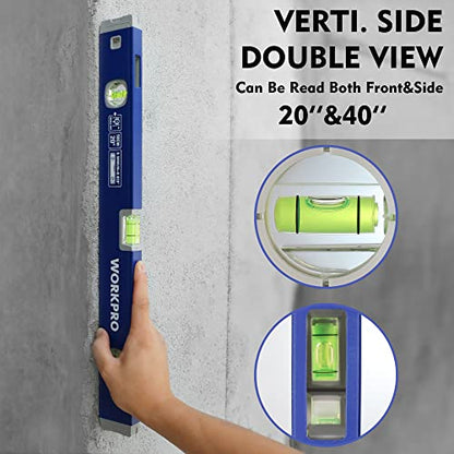 3-Piece Aluminum Spirit Level Set with Carrying Bag