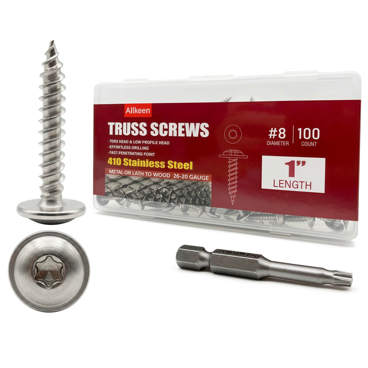 T20 Torx Wood Screws in 410 Stainless Steel