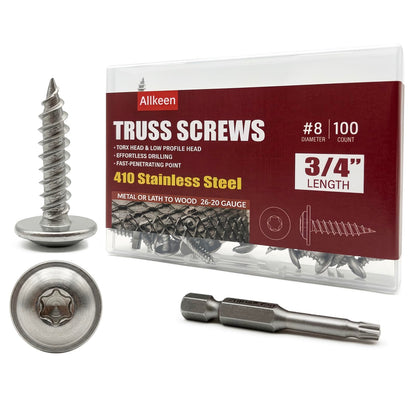 T20 Torx Wood Screws in 410 Stainless Steel