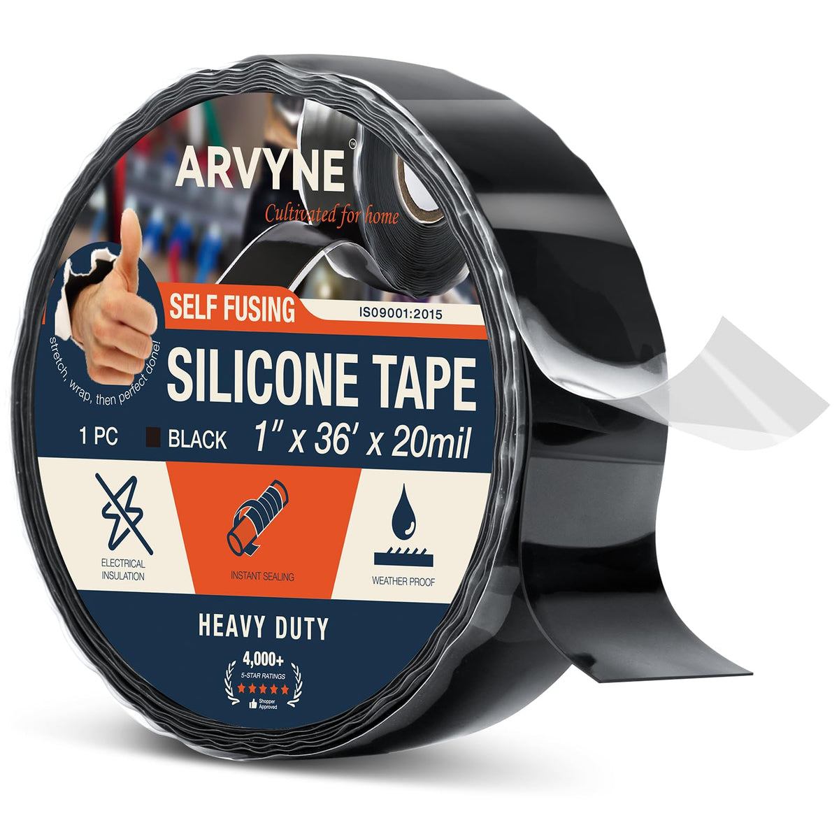 Arvyne Self-Fusing Silicone Repair Tape – 1 In x 36 Ft