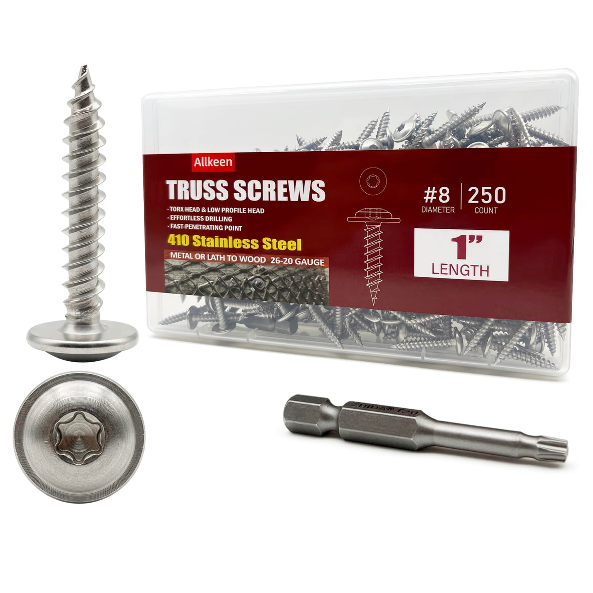T20 Torx Wood Screws in 410 Stainless Steel