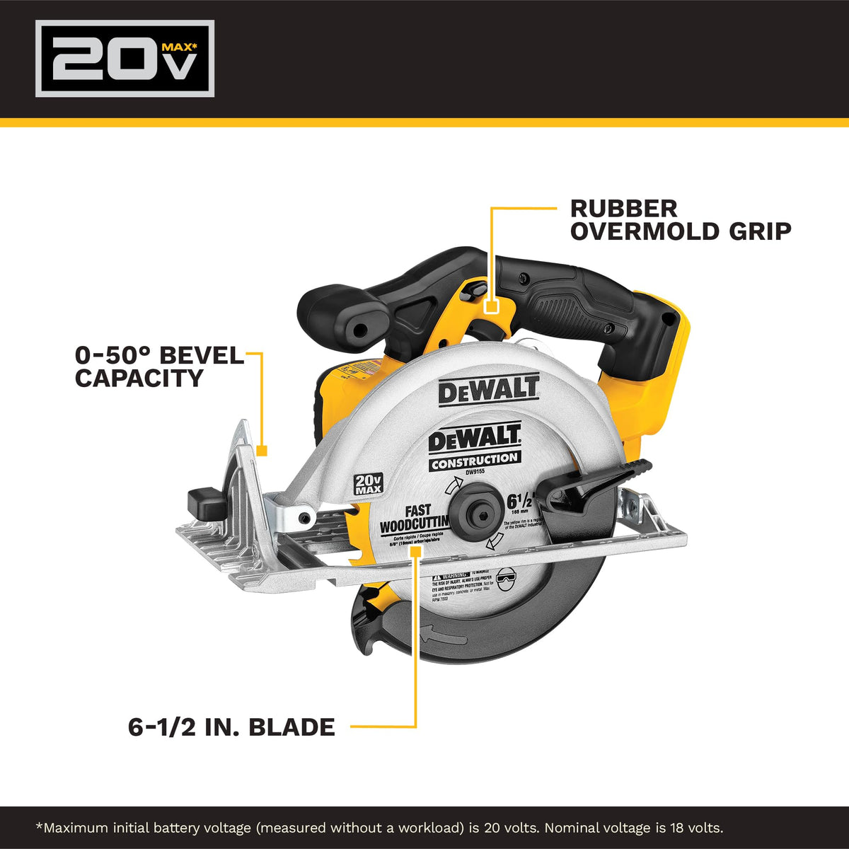 DEWALT 20V MAX 6-1/2-In Cordless Circular Saw
