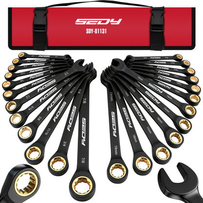 SAE & Metric Combination Wrench Set for Repairs