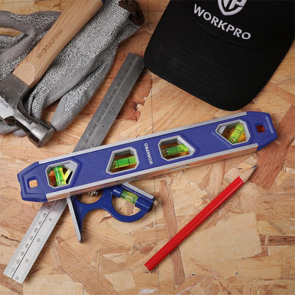 12-Inch Magnetic Torpedo Level with 4 Vials