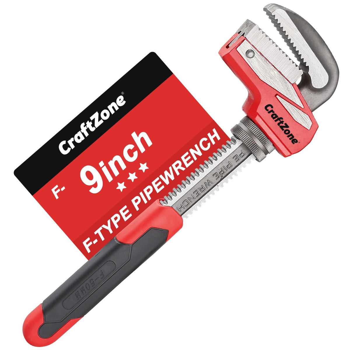 Heavy-Duty Adjustable Plumber Wrench with Wide Jaw