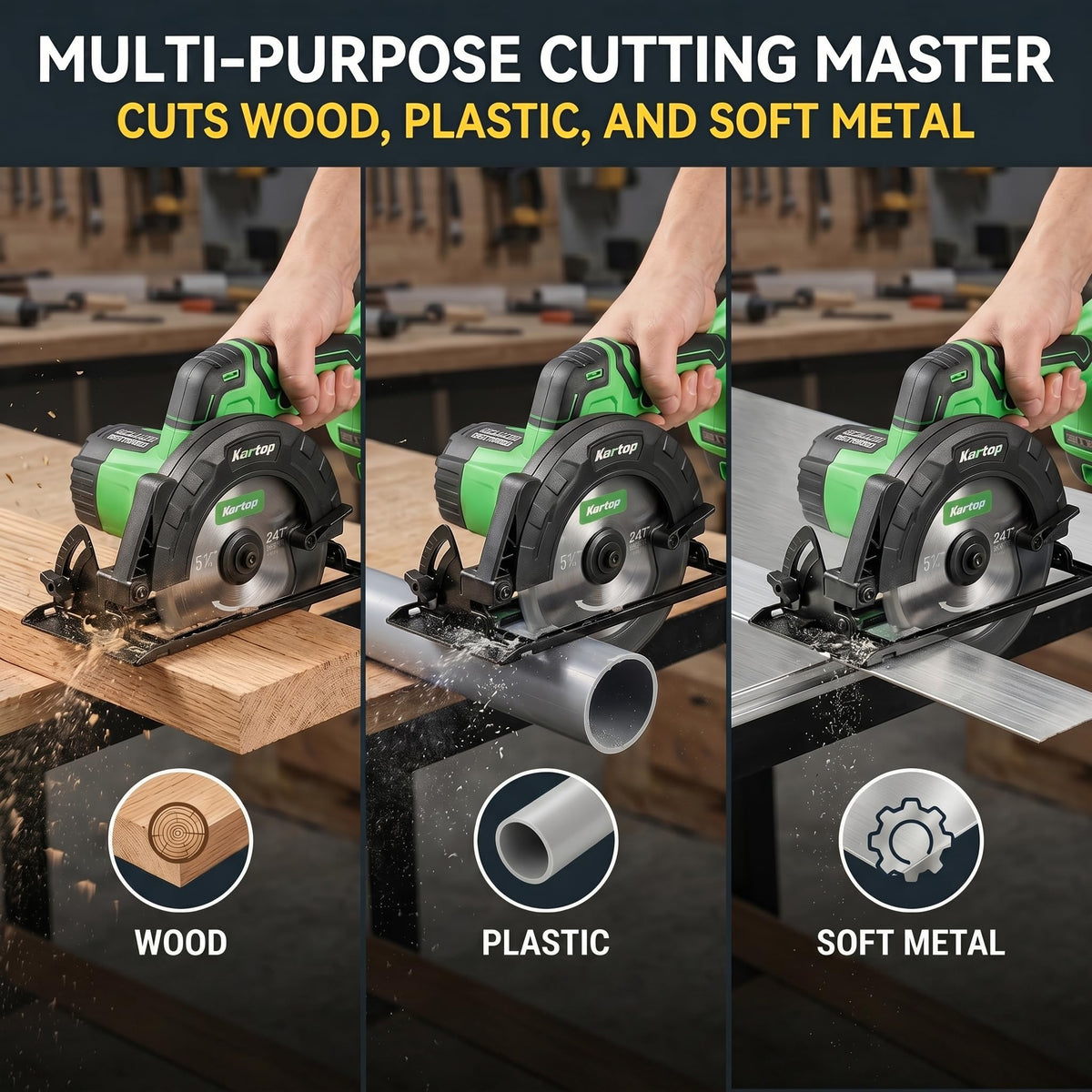 KARTOP 5-1/2-In Cordless Mini Circular Saw Kit