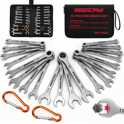 SAE & Metric Combination Wrench Set for Repairs