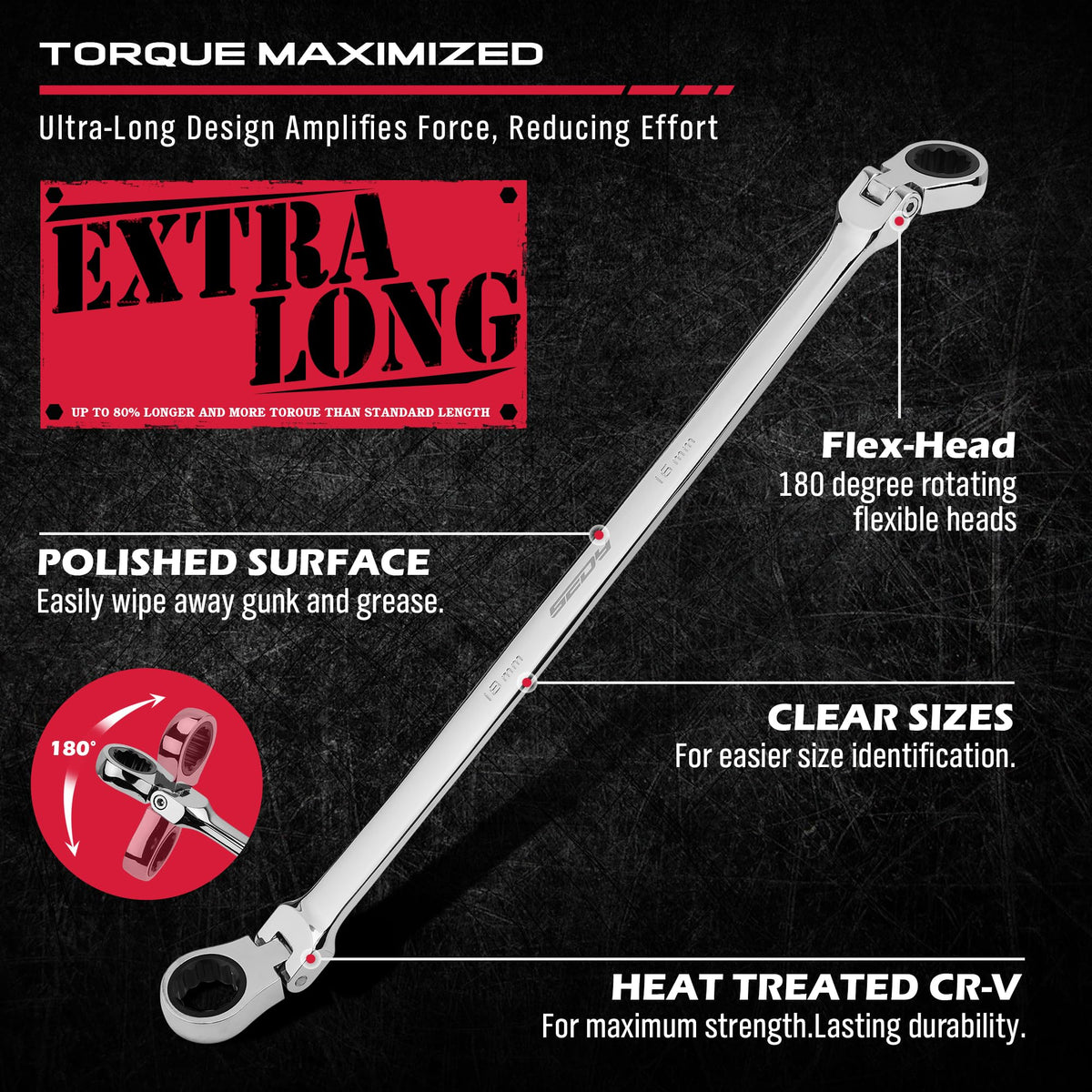 SAE & Metric Combination Wrench Set for Repairs