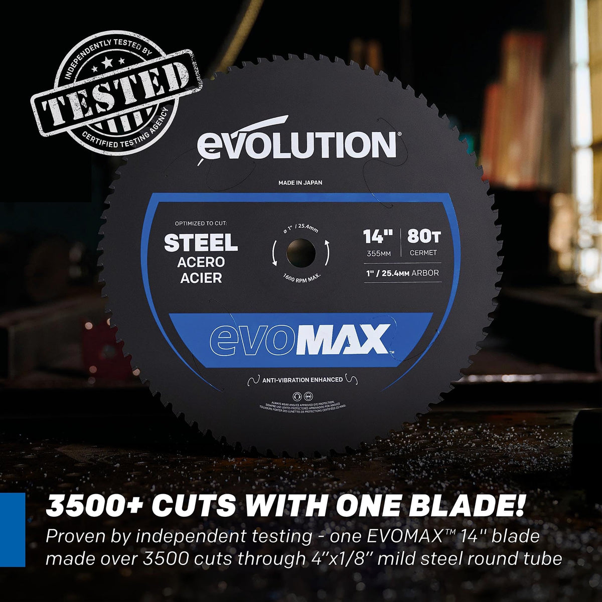 Evolution S15CPS 15" Heavy-Duty Metal Cutting Chop Saw | 3,500+ Cuts with EVOMAX14ST Blade | 15" Blade Compatible | Industrial Power Saw, Soft Start Motor, E-Brake, Precision Shadow Line Guide