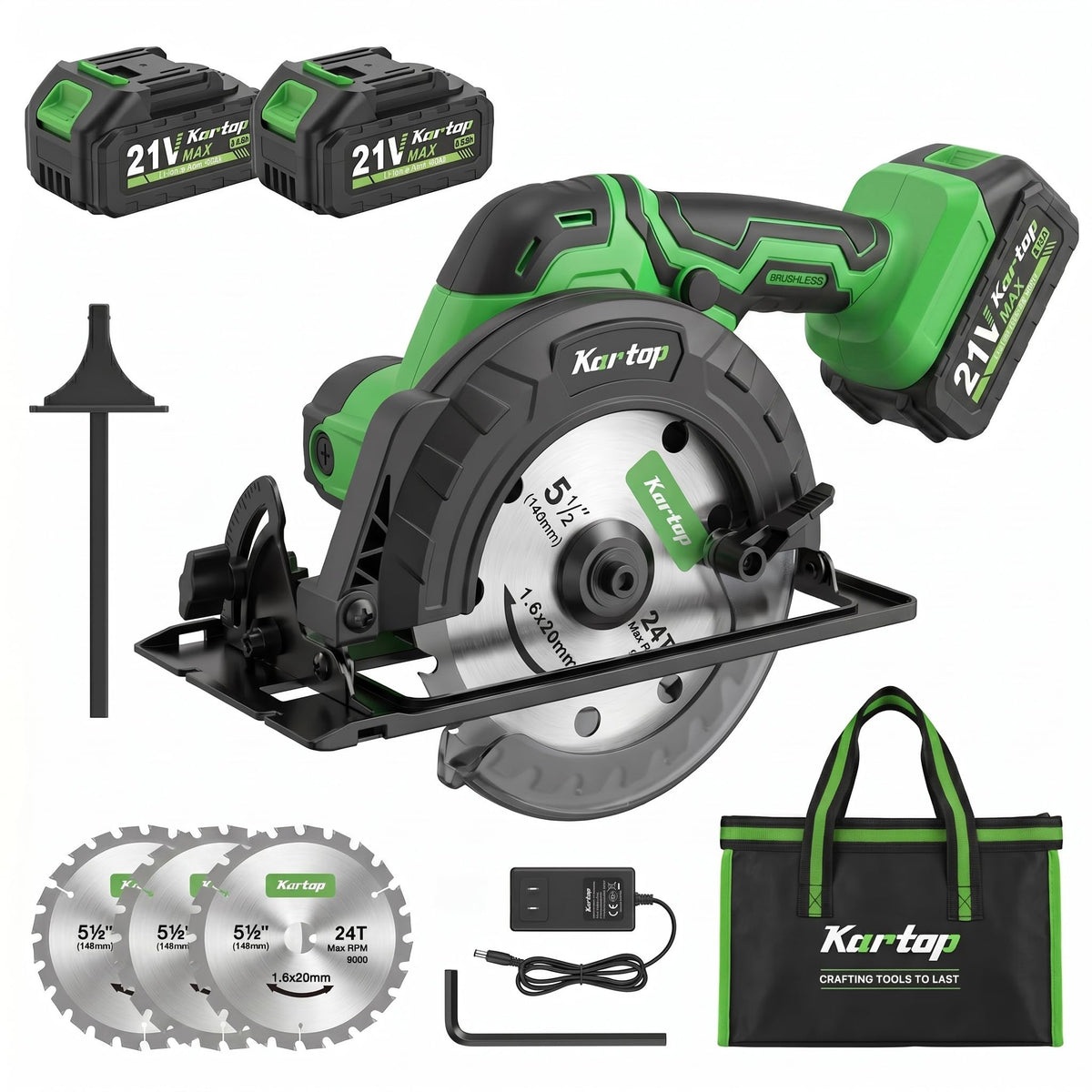 KARTOP 5-1/2-In Cordless Mini Circular Saw Kit