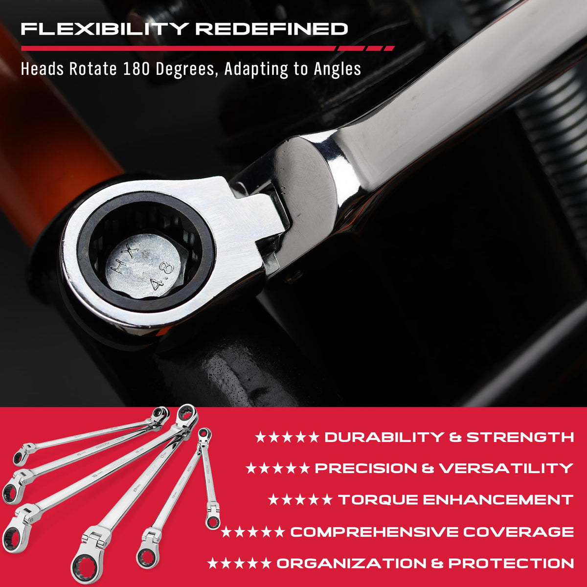 SAE & Metric Combination Wrench Set for Repairs