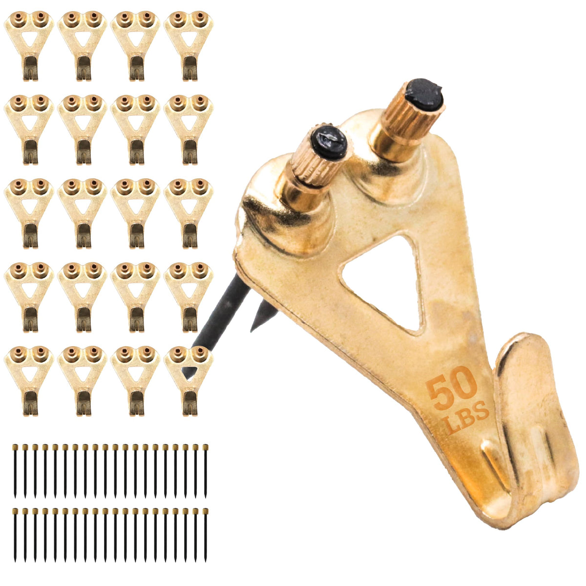 PHS 50-Lb Capacity Picture Hooks with Brass Nails