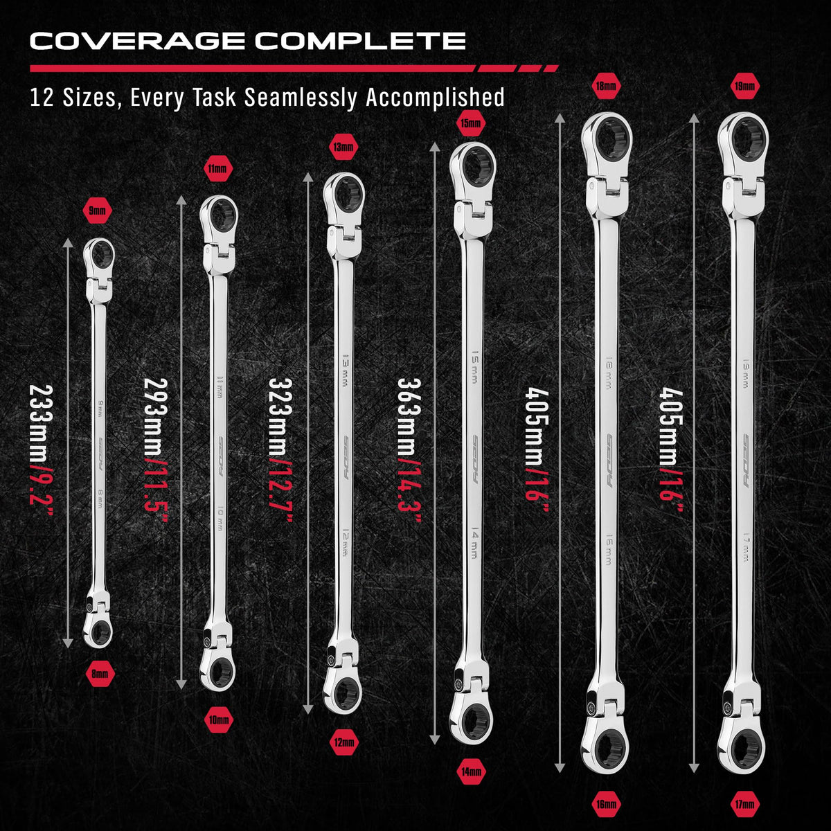 SAE & Metric Combination Wrench Set for Repairs
